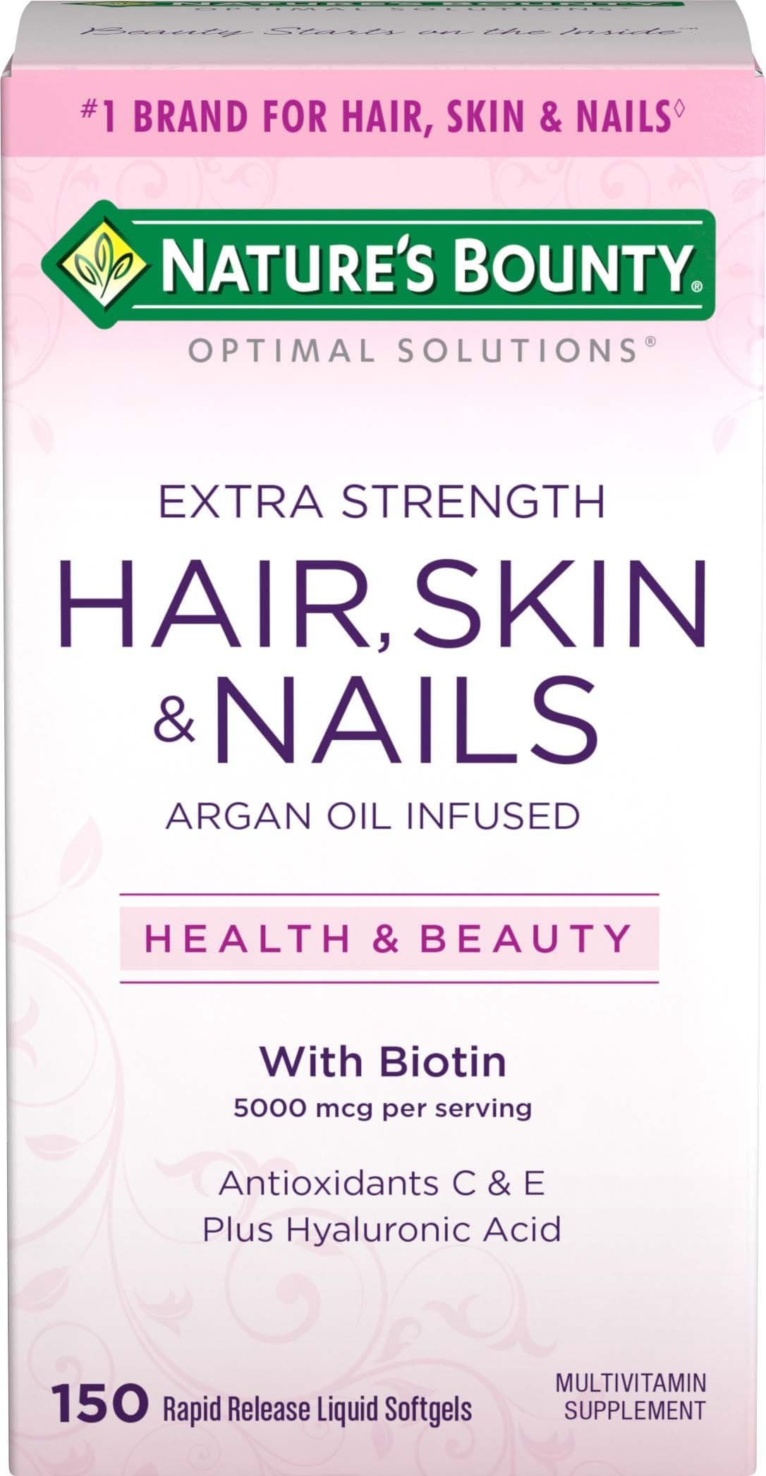 Optimal Solutions Hair Skin & Nails Extra Strength Softgels, 150 Count