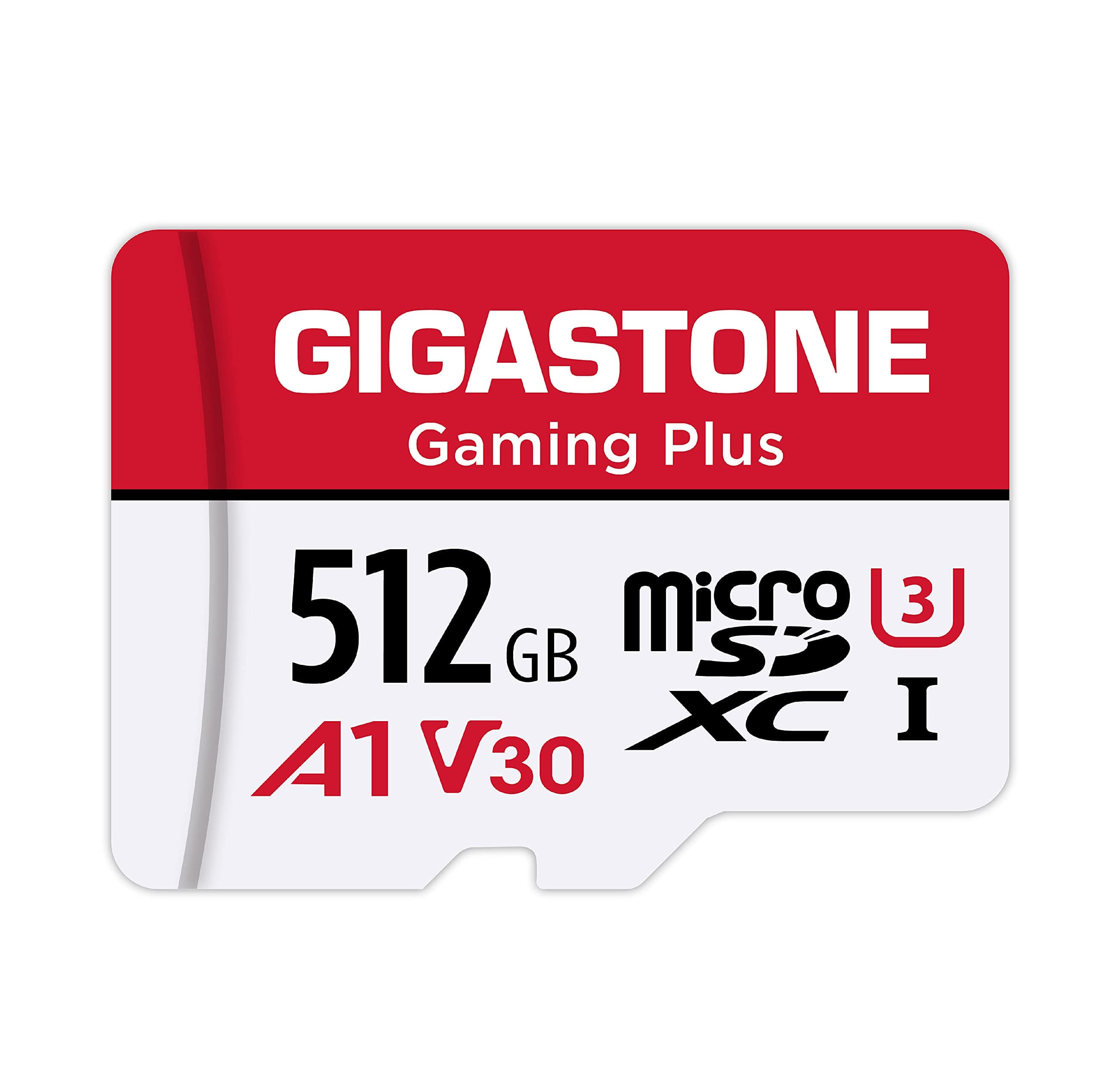 【Switch 1専用】 Gigastone Micro SD Card 512 GB Gaming Plus microSDXC UHS-I A1 V30 U3 C10 100 MB/s High Speed Full HD & 4K UHD Video Gigastone Authentic Product SD Adapter Included 【5-Year Warranty】