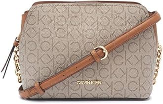 Calvin Klein Damen Triple Compartment Chain Hailey Signature Crossbody mit DREI Fächern