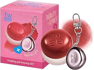 fwee Blurry Pudding Pot + Keychain SET | Airbrushed Blush & Lip, Buildable Pigment, Long-lasting, Lightweight, Easy to Blend, Natural Soft Matte Finish Makeup – Memories (Deep Rose) | 0.17 oz