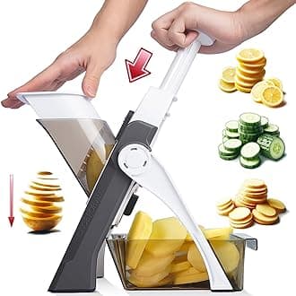 Safe Mandoline Slicer For Kitchen, Professional Vegetable Slicer For Food Potato Slices, Thickness Adjustable 0.1-8 mm Kitchen Artifact Fast Meal Prep