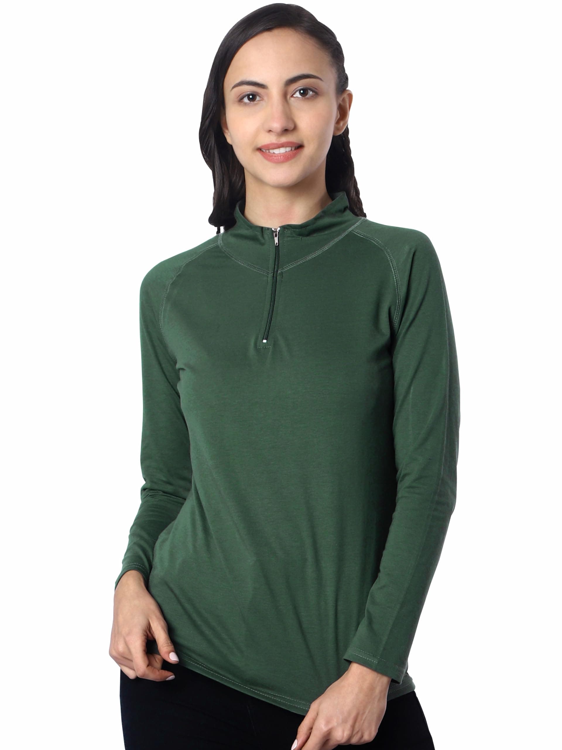 Women's Long Sleeve 1/4 Zip T-Shirts Lightweight Pullover Cotton Quick Dry Workout Hiking Athletic Shirts Moisture Wicking