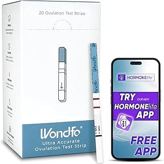 WondfoOvulation Tests Strips 20 Pack Ovulation Predictor Kit Accurate Fertility Tracker OPK 5MM Width with Color Card for Home Testing