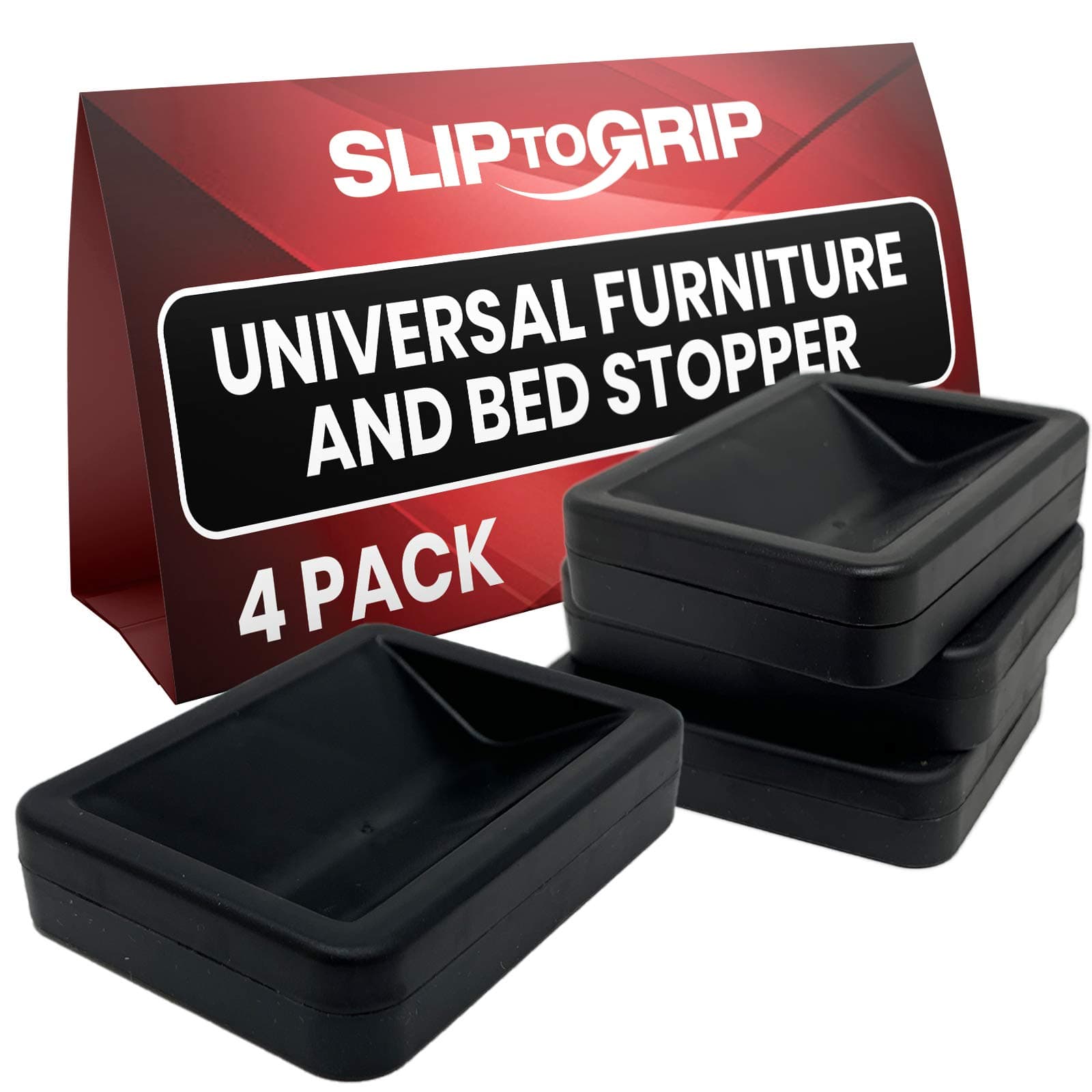 SlipToGrip 4-Pack Bed Stoppers to Prevent Sliding - Wheel Stopper for Furnitu...