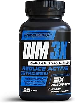 - DIM 3X 200mg Supplement | Dim Estrogen Blocker for Men & Aromatase Inhibitor | Men’s Hormone Balance & Fitness Booster Supplement | 90 Capsules