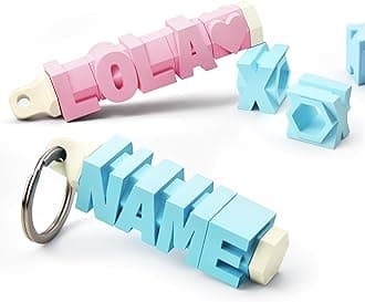 HOPELF 3D Printed Personalized Name Keychain - Cute Customized Key Chains Gift for Him, Her, Kids, Teen, Couples, and Friends