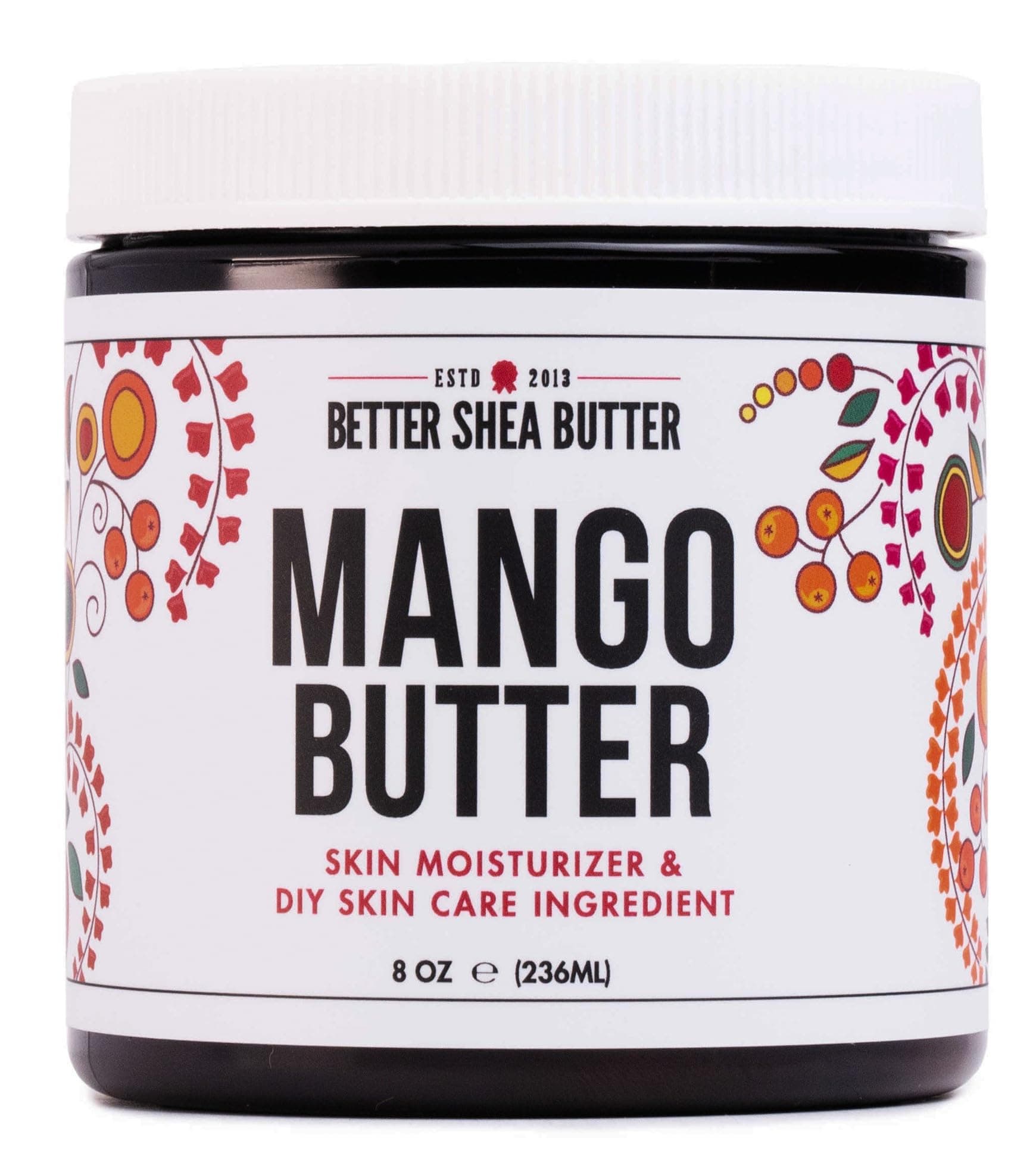 Better Shea Butter100% Pure Mango - Can Substitute in Soap and Lotion Recipes - Moisturizing, Scent-free, Hexane-free - 8oz Jar