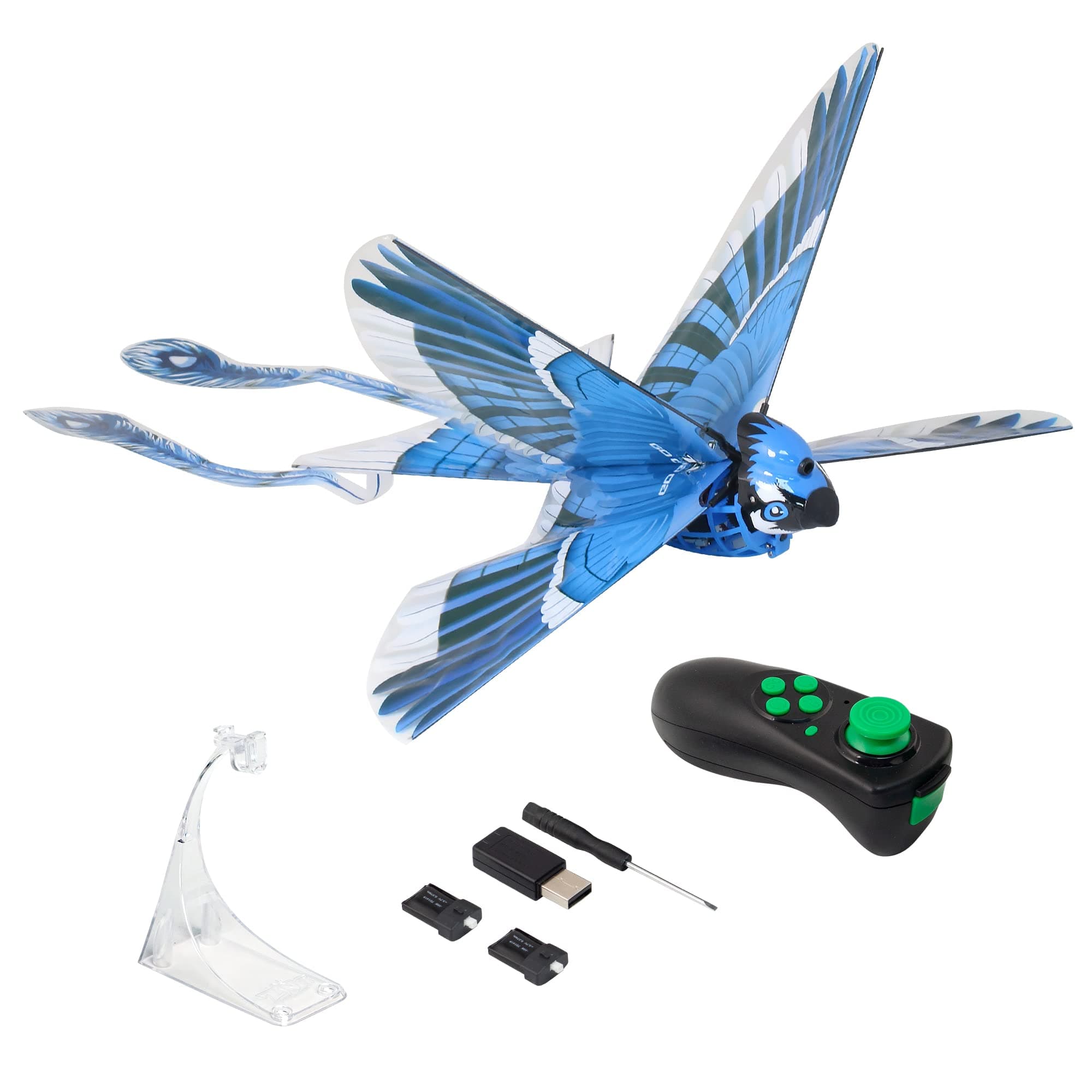 Zing Go Go Bird - Remote Control Flying Toy - Looks and Flies Like A Real Bird - Great Starting RC Toy for Boys and Girls (Blue Jay)