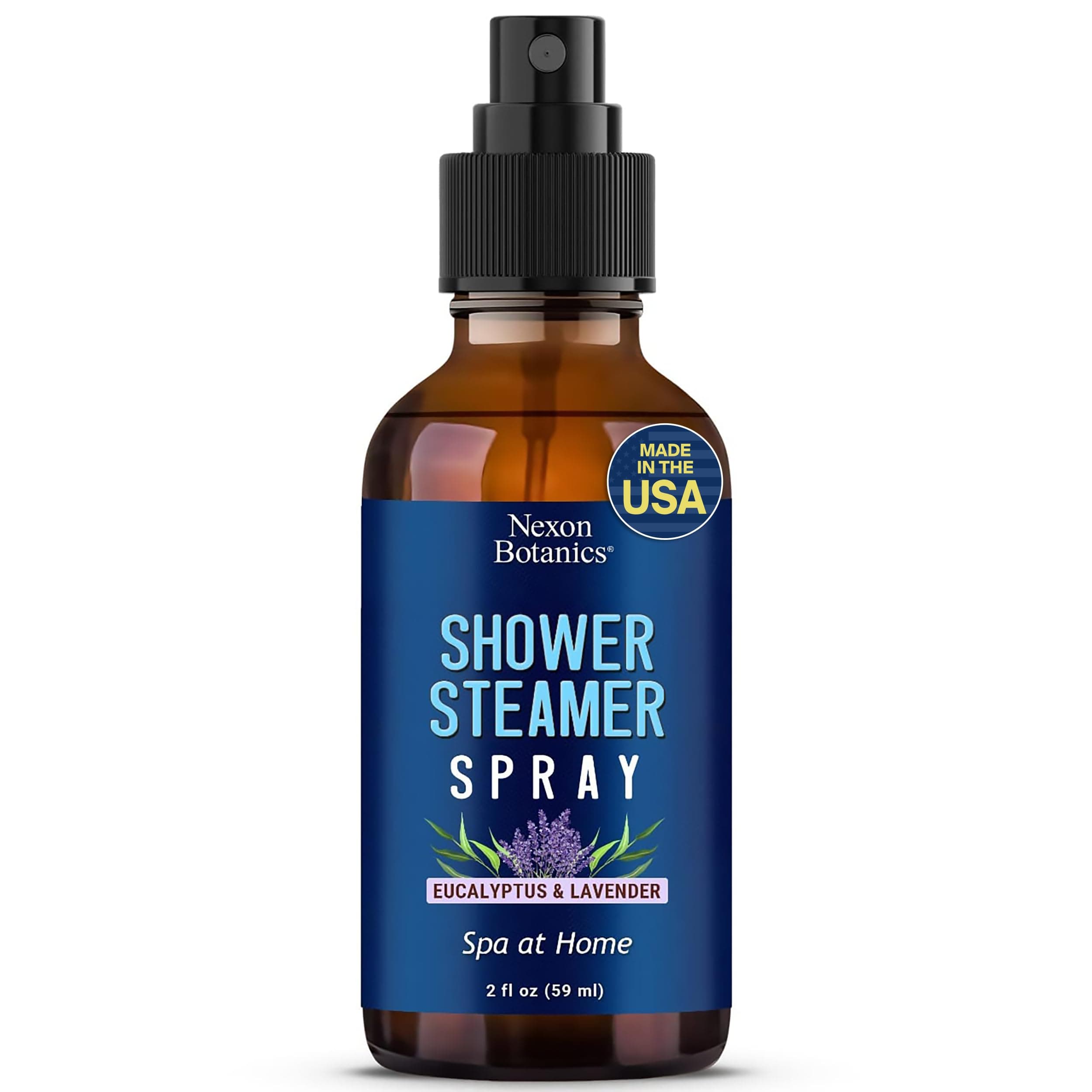 Nexon Botanics Eucalyptus, Lavender Shower Steamer Spray 2 fl oz - Freshens Up Any Space, Aromatherapy Steam Shower Spray, Enhances Mood, at Home Spa - Instant Deodorizer for Bathroom -