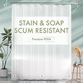 Extra Long Shower Curtain Liner, Plastic Shower Liner 84 Inches Long, Frosted PEVA 72x84 Shower Curtain Liner, Cute Waterproof 84 Inch Shower Curtain Liners with 3 Magnets