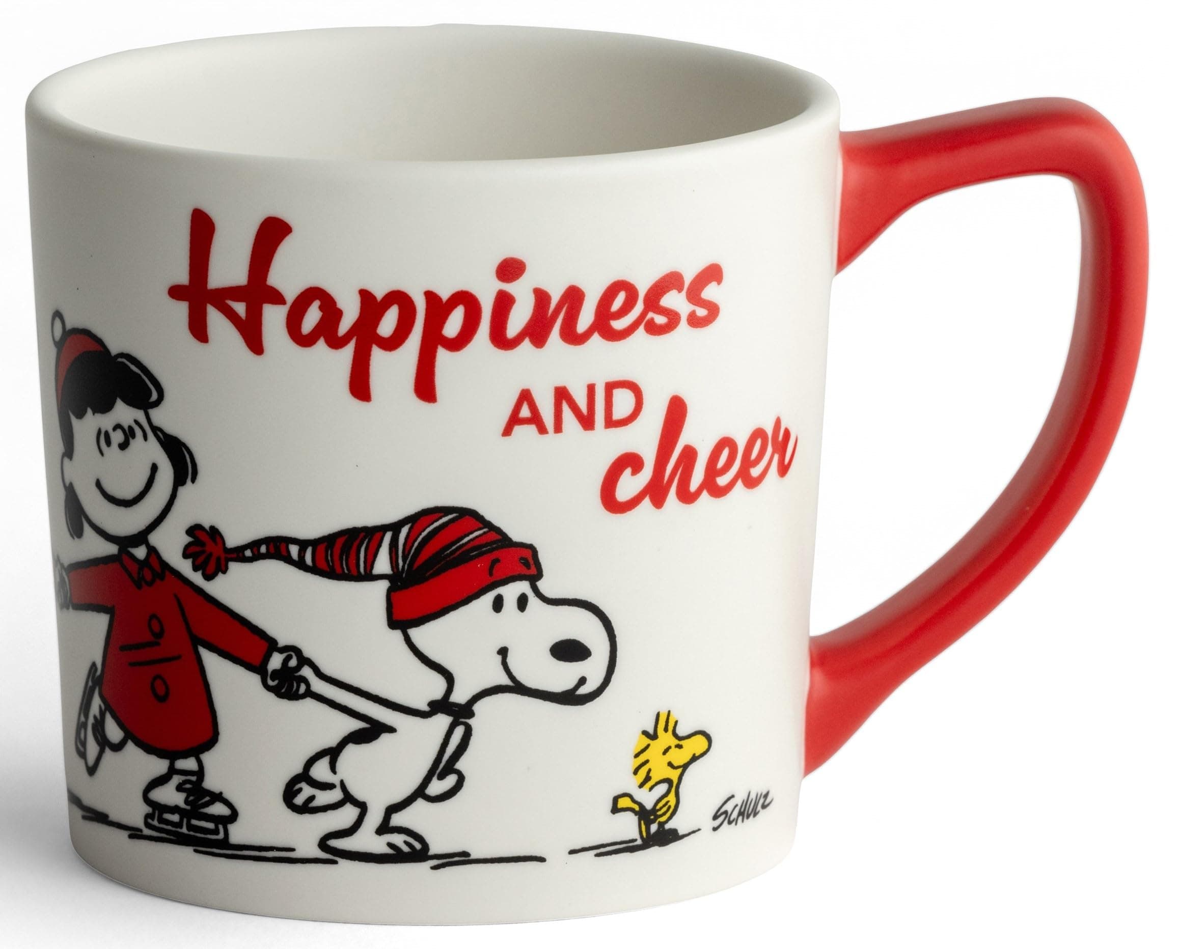 DaySpring - Peanuts - Happiness & Cheer Ceramic Mug, 14oz, Red