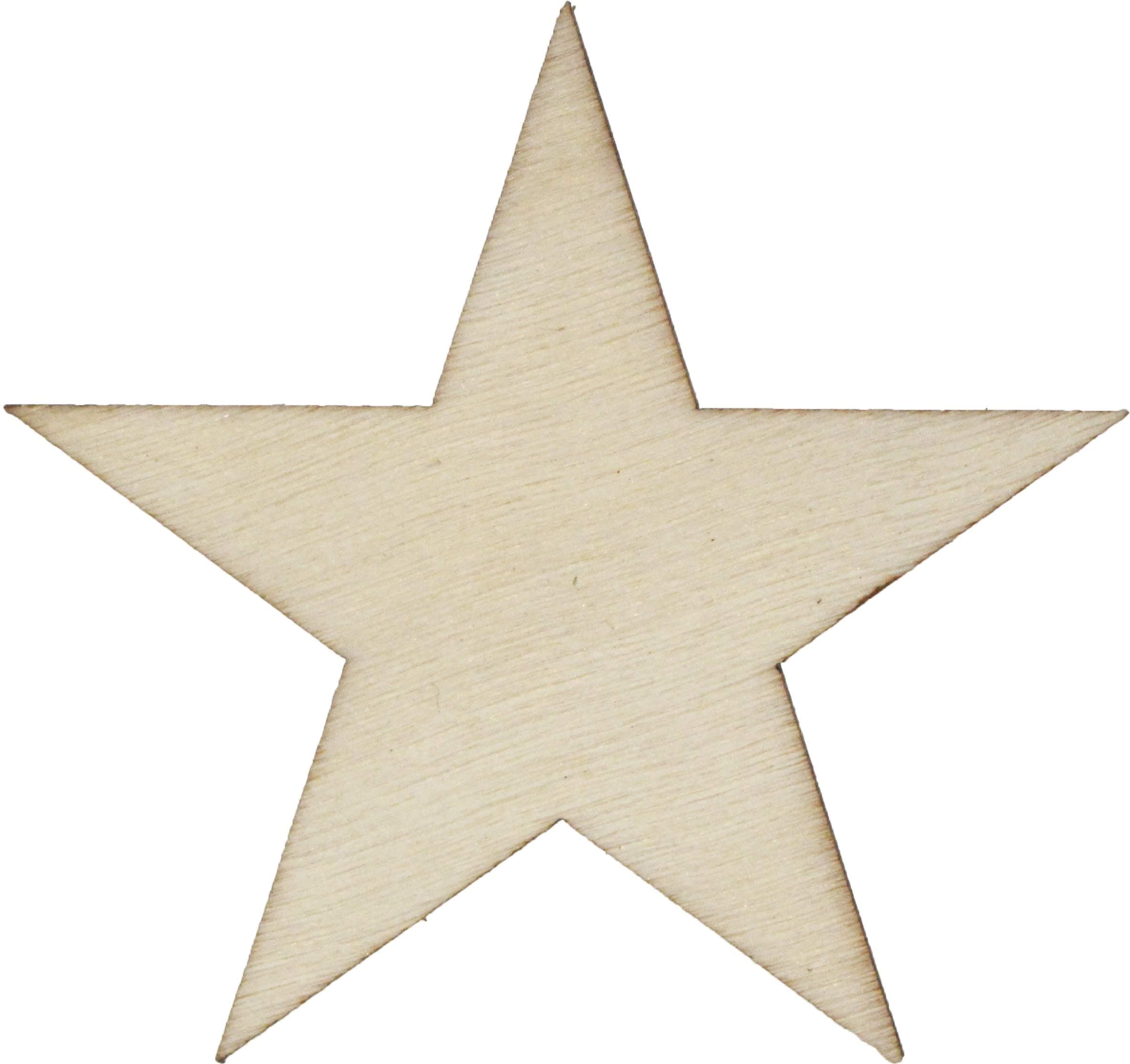 50 Tiny 1/2 Inch Wood Stars