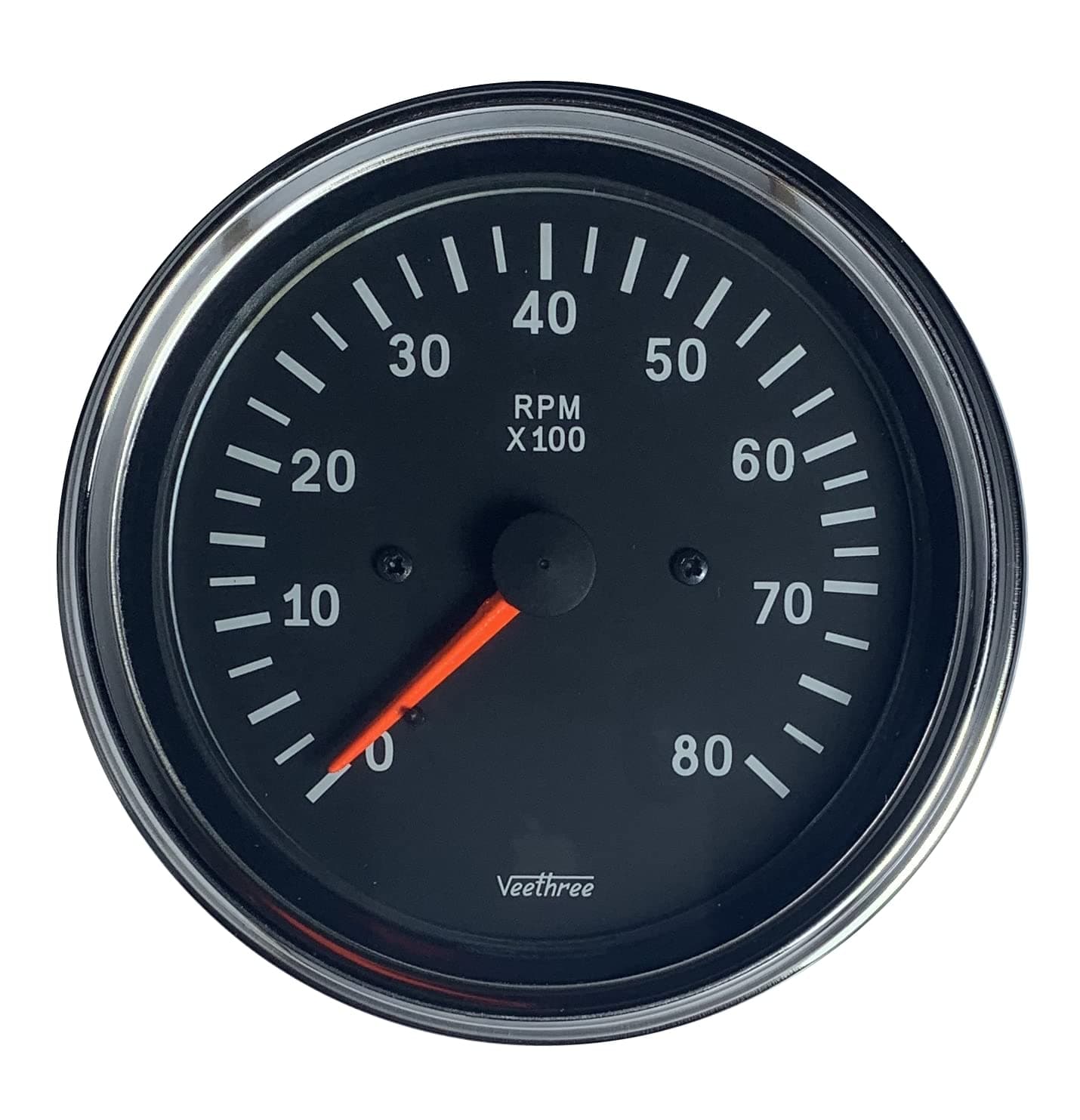 Tachometer 85mm Electronic 0 – 8000 RPM (Chrome/Black)