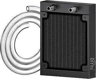 Water Cooling Computer Radiator, 12 Pipe Aluminum Heat Exchanger Liquid Cooling Radiator Heat Sink 120mm for CPU PC Laser Water Cool System DC12V Black