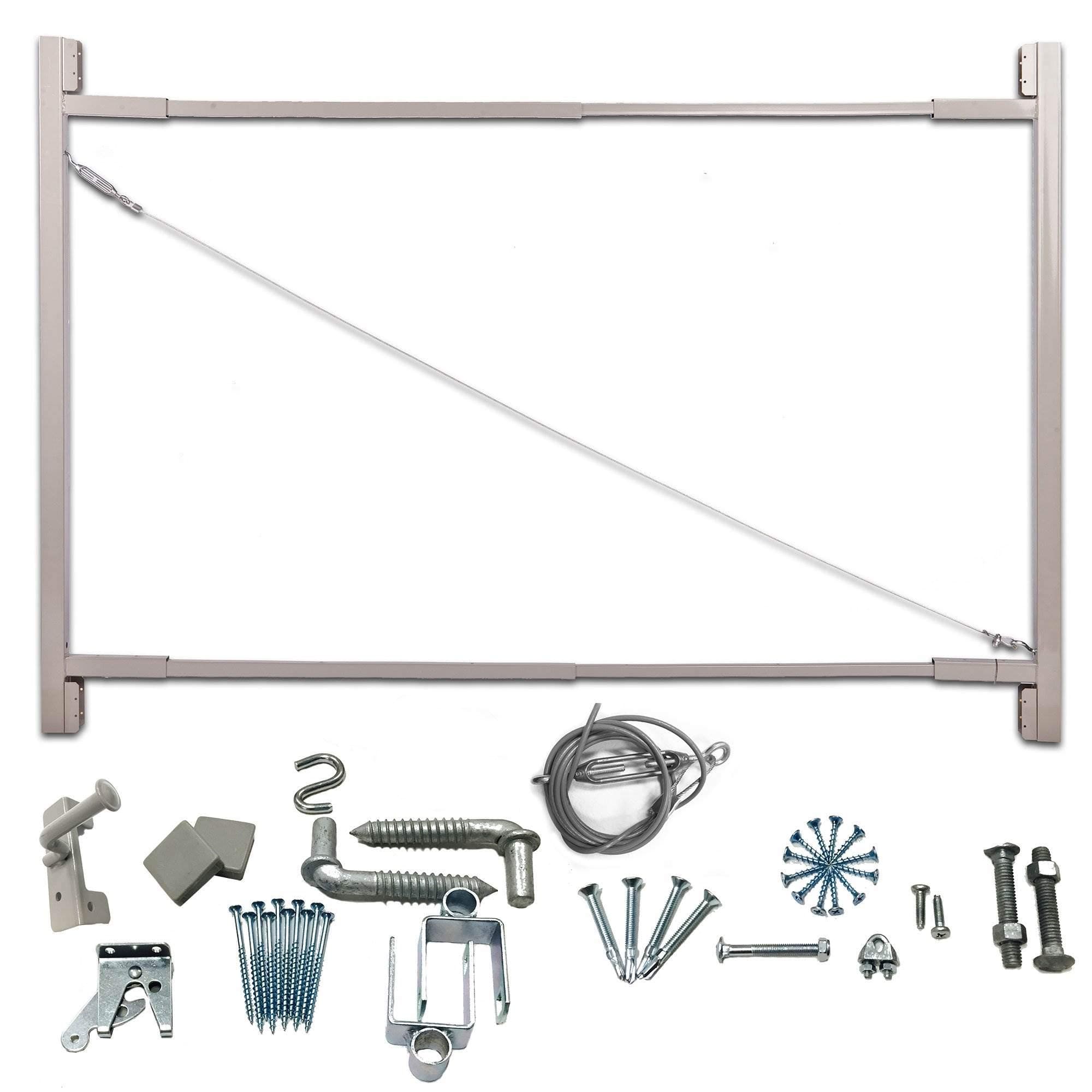 Adjust-A-Gate Steel Frame Anti Sag Impervious to Fade and Rust Adjustable Gate Building Kit with Patented Truss Cable System and Telescoping Bars