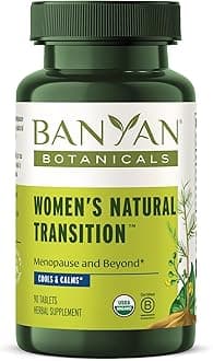 Banyan Botanicals Organic Women’s Natural Transition – Hot Flash & Night Sweats Relief – Cooling Support for Perimenopause & Menopause – with Shatavari & Ashwagandha – 90 Tablets – USDA Organic*