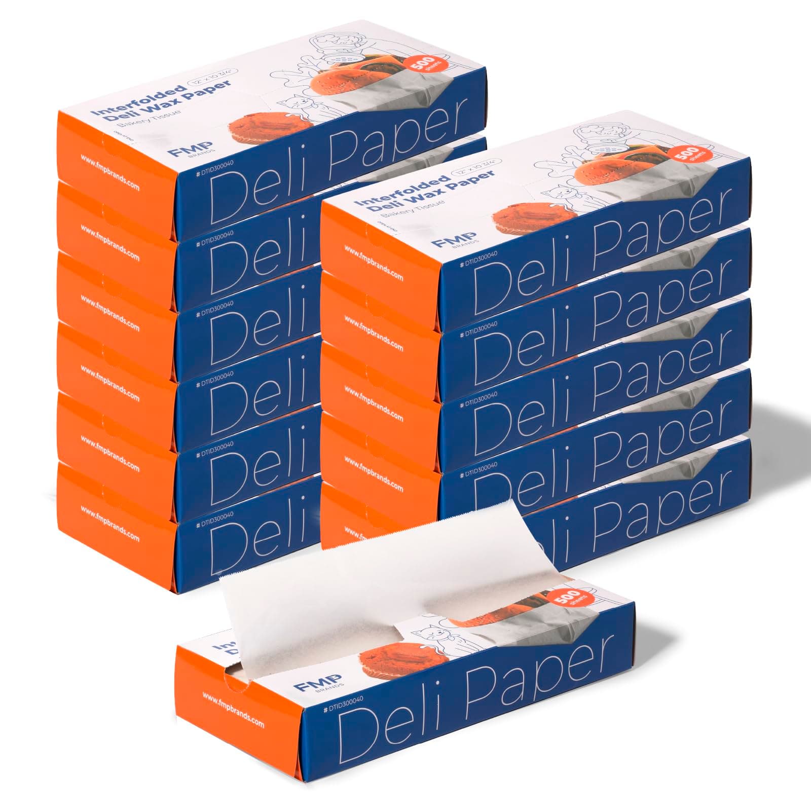 Fit Meal Prep [6000 Pack] 12 x 10.75" Wax Paper Sheets for Food, Interfolded Precut Deli Pop Up Grease-Proof Sandwich Paper Wraps, Waterproof for Lunch, Food Basket, Microwave Cover, BBQ