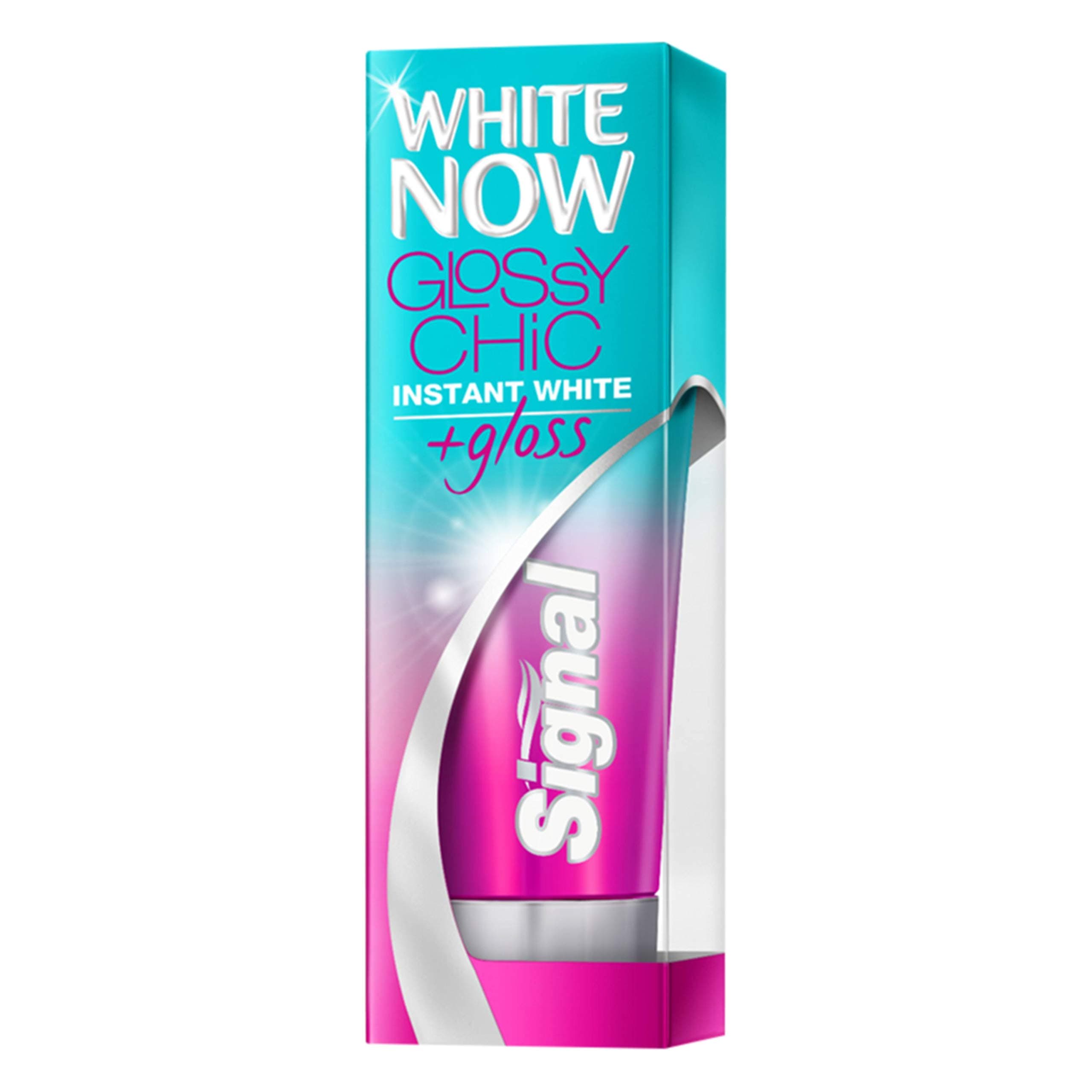 White Now Glossy Shine Stain Removal Toothpaste, Clinically Proven Instant Teeth Whitening and Long Lasting Fresh Breath, Oral Care And Hygiene For A Healthy Mouth (50 ml Tube)