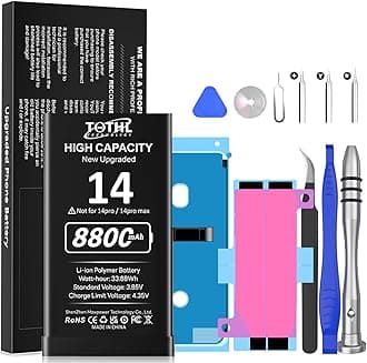 8800mAh Replacement for iPhone 14 Battery, (2024 New Upgrade) Upgraded Capacity for 14 A2882 A2649 A2881 A2884 A2883 Battery with Repair Kit