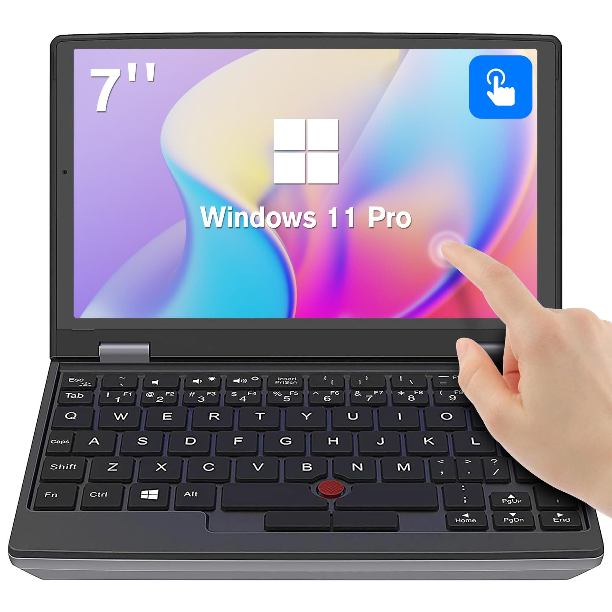 7 inch Mini Laptop, 12th Gen N95 Touchscreen Pocket Computer, 16GB RAM 1TB SSD Ultrabook Notebook 2.0MP Win-11 Pro, Mini HDMI, TF Card - for Office/Travel/Students