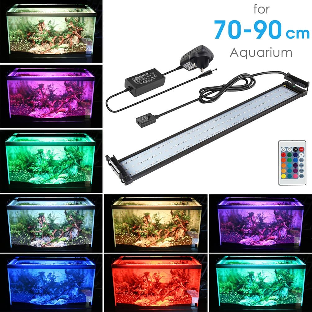 MAINLICHT Aquarium Lights Remote Control Aluminum LED Lighting RGB Fish Tank Aquarium Lights Kit 108pcs LED Bracket Lighting for 27"-35"(70-90cm) Water Tank