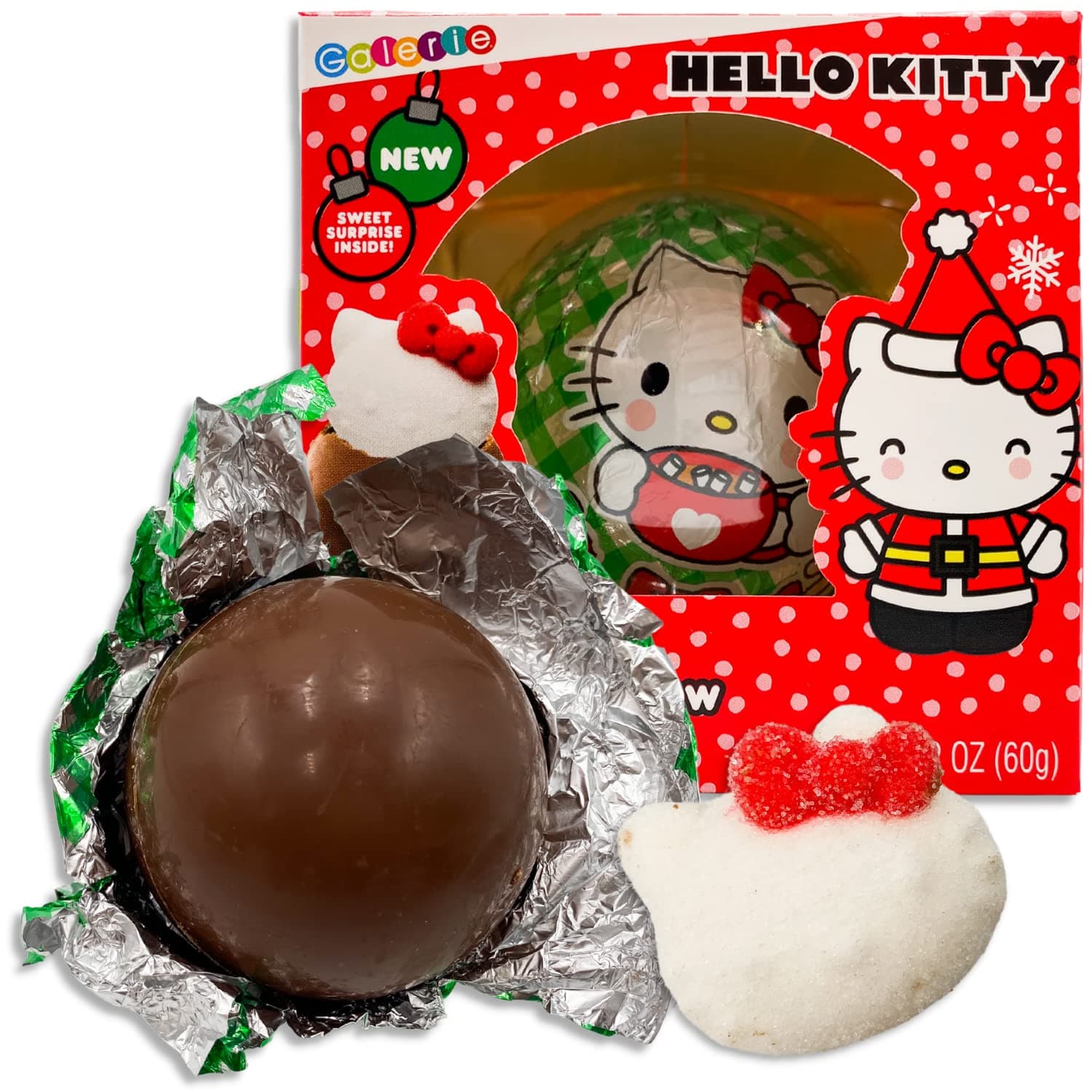 Hello Kitty Chocolate Ball with Marshmallow Inside, Christmas 2023 Stocking Stuffer