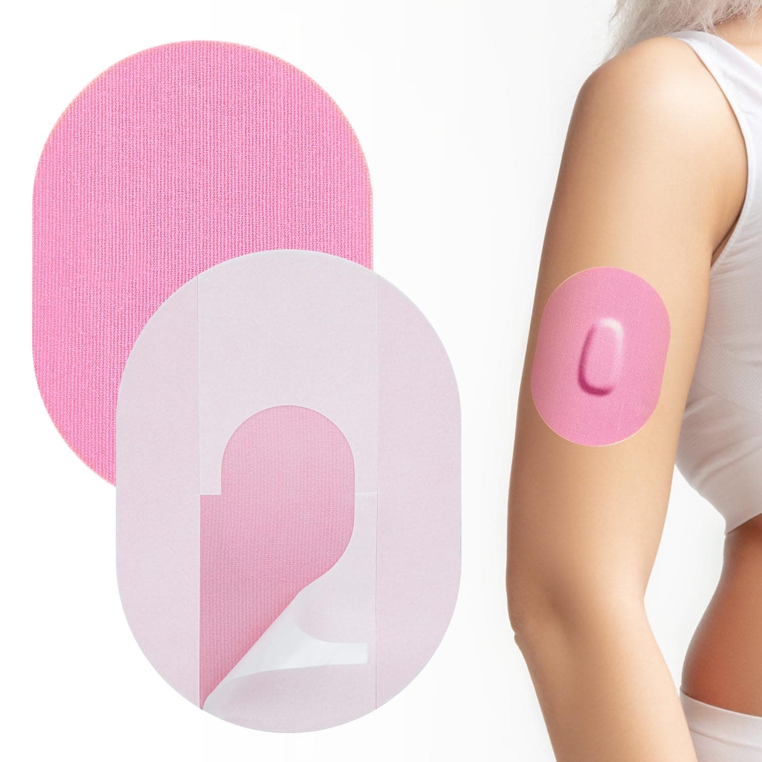 Leng Ke 20 PCS Dexcom G6 Adhesive Patches - Waterproof Patches for Dexcom G6, Pre-Cut Back Paper Strong Stick with No Glue in The Center (Pink)