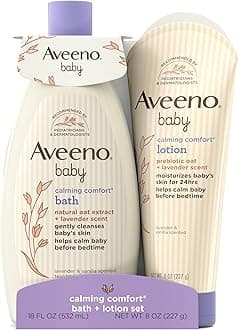 Aveeno Baby Calming Comfort Bath + Lotion Set, Baby Skin Care Products, 2 Items