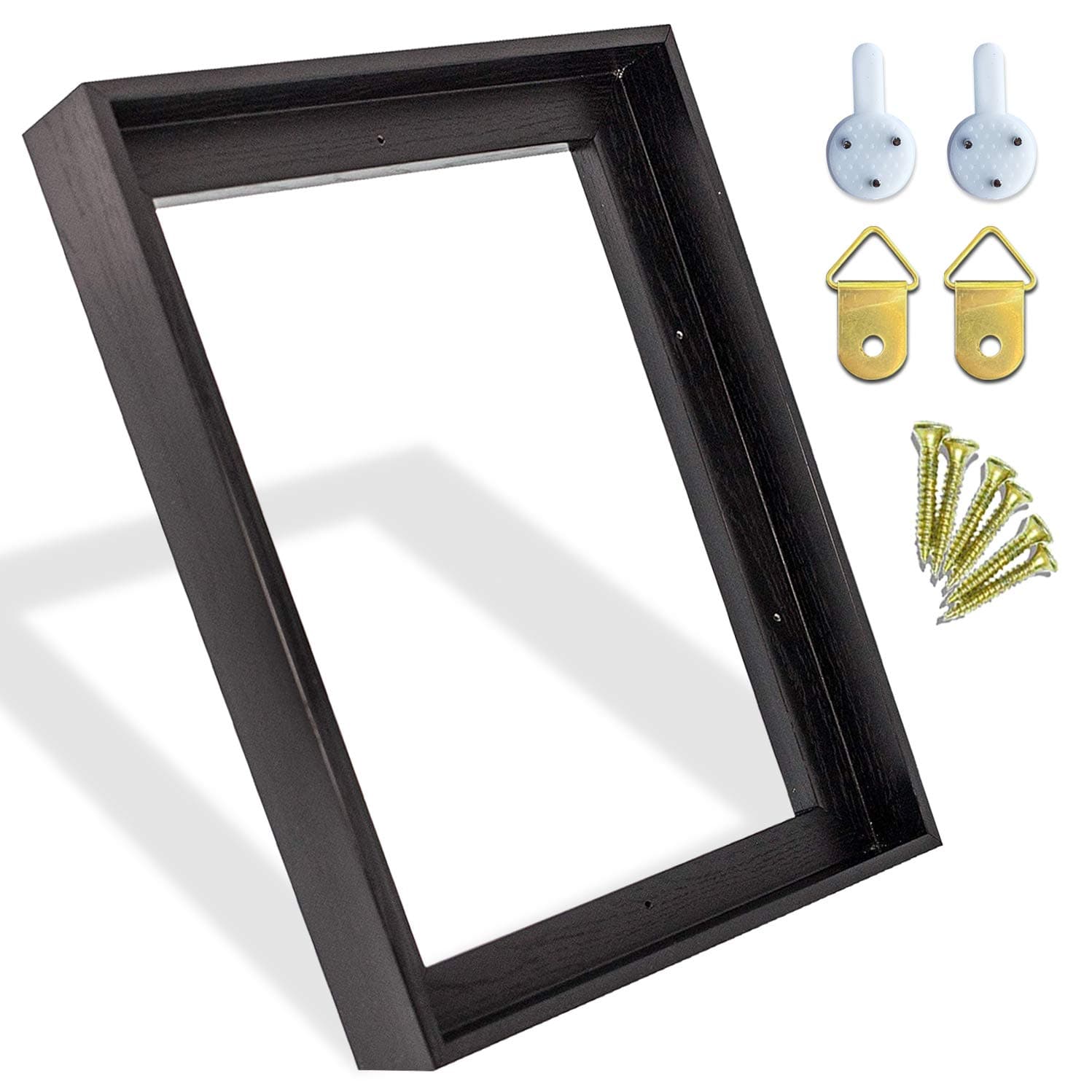 Sunwes Canvas Floater Frames 18x24inch 1.25inch Deep Custom Size Removable Stretched Canvas Wall Art Painting Frame Decor (Black)