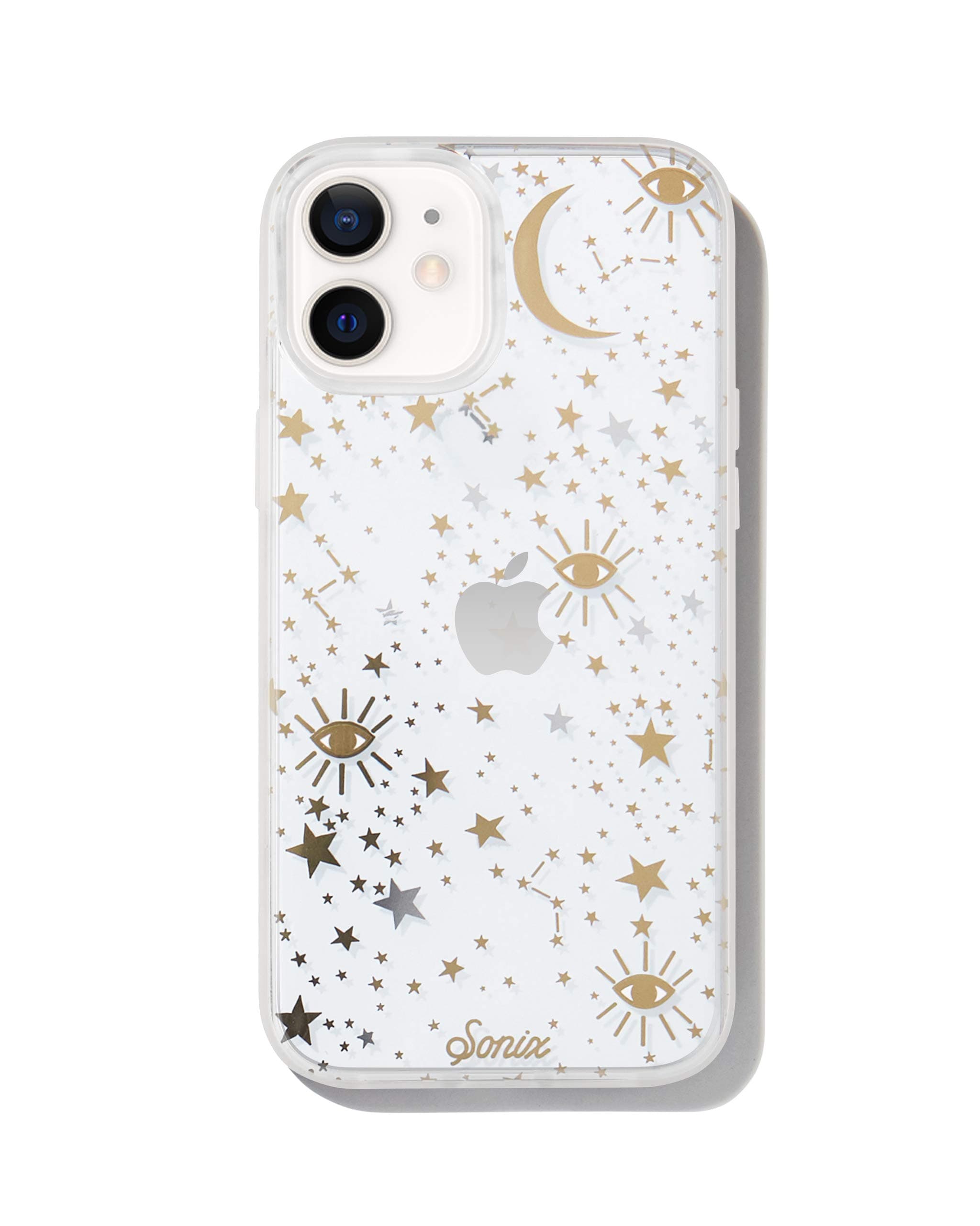 Cosmic Stars Case for iPhone 12mini [10ft Drop Tested] Women's Protective Gold Silver Star Clear Cover for Apple iPhone 12 Mini