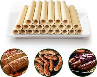 VONSYONG HALAL Sausage Casing, Grade A Edible Drying Collagen Sausage Casings for Flavorous Homemade Sausages 14m/46ft,Diameter 28mm/ 1 1/8'',1 Roll