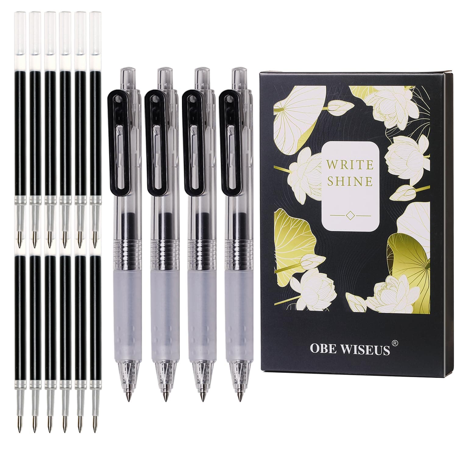 Ultra Fine Point 0.38mm Smooth Writing Pens & Refills Set,Gel Roller Retractable Pen with Replaceable Refills for Medical & Nursing Work,Students & Teachers,16 Counts