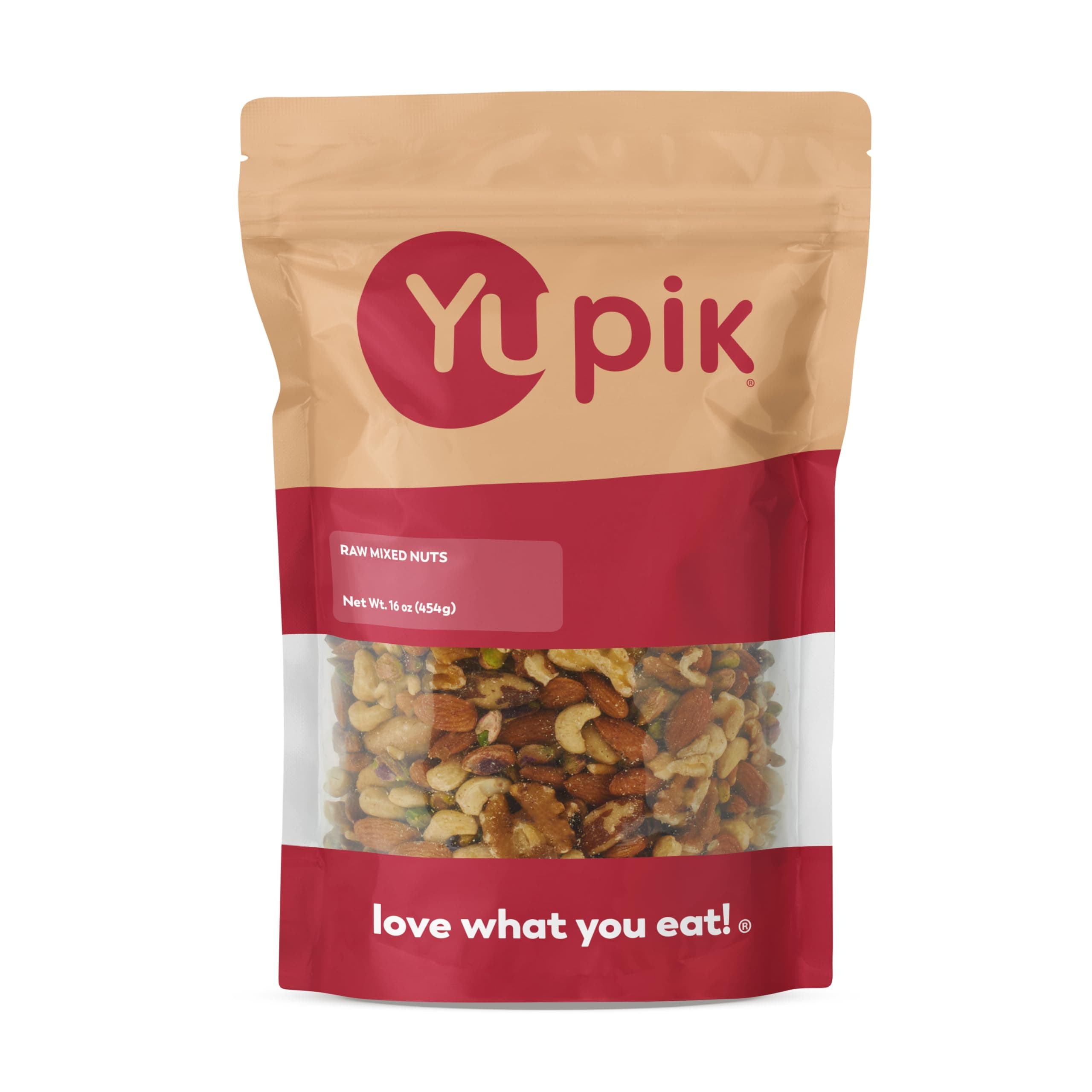 Yupik Raw Mix Nuts, 1 lb, Premium Natural Mixed Nuts with Almonds, Walnuts, Pistachios, Cashews, and Brazil Nuts, Healthy Snack,Brown, Pack of 1