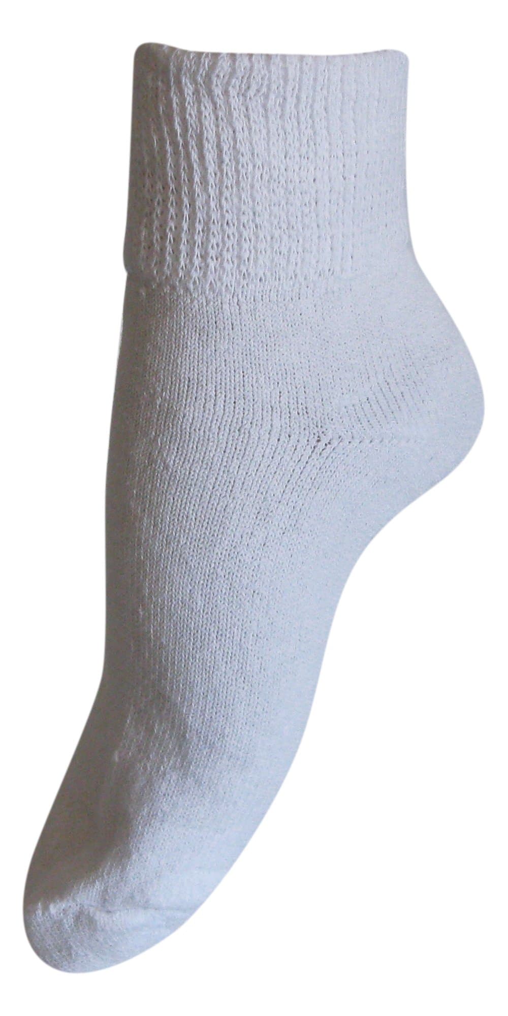 Diabetic Mens Ankle Socks (3 Pack), 10-13, White, Made in The USA (10-13)
