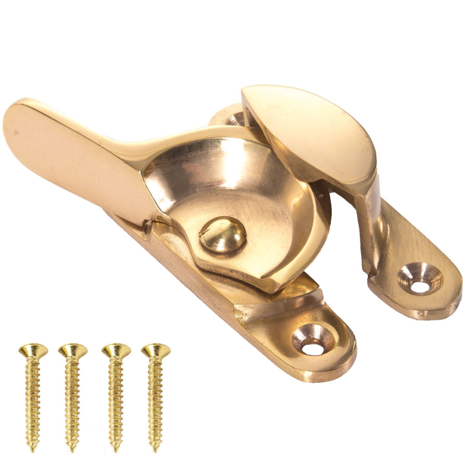 2X Brass Sash Window Fitch Fasteners & Screws