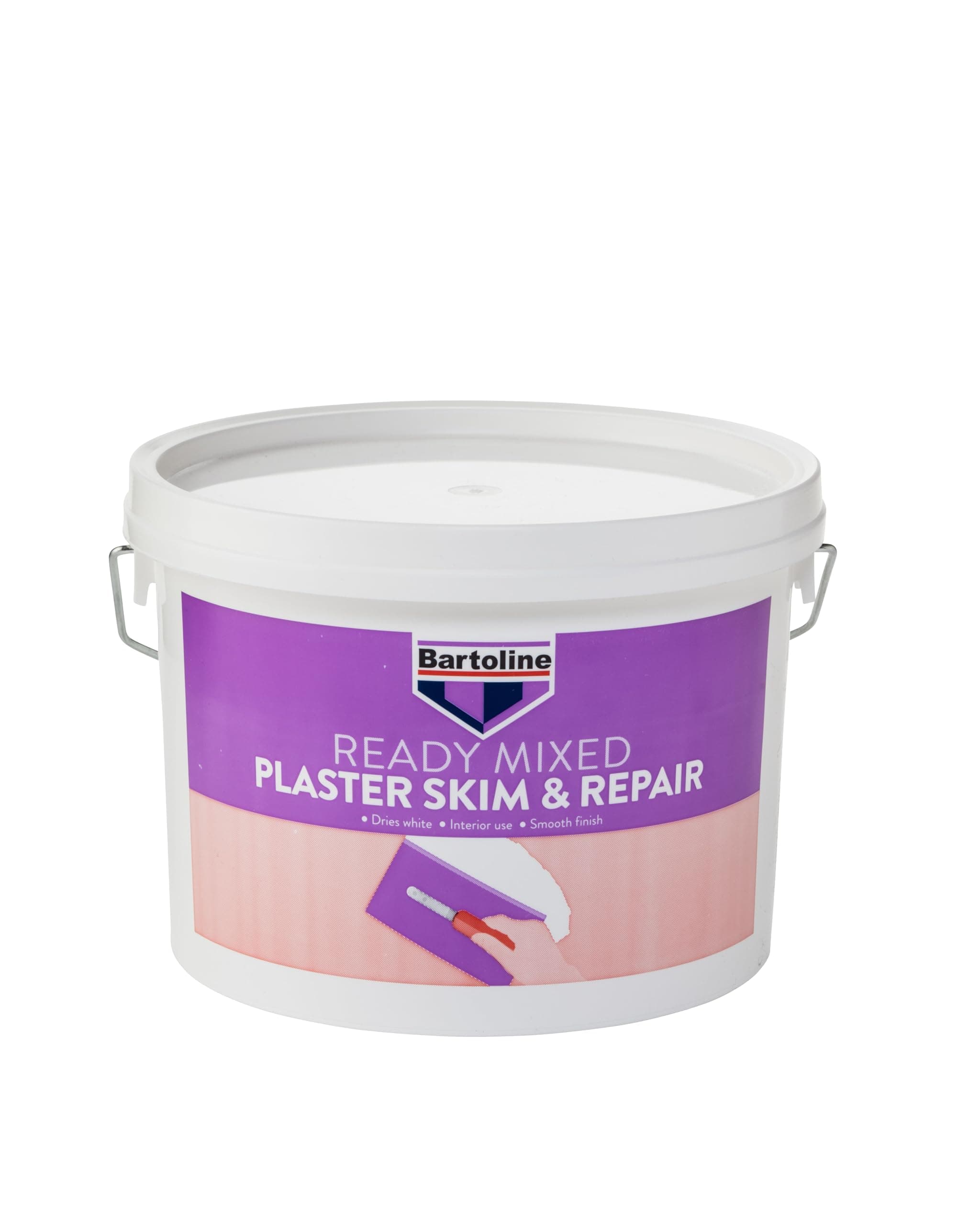 Bartoline Ready Mixed Plaster Skim and Repair 2.5 L, Easy Application Plaster for Wall and Ceiling Repairs