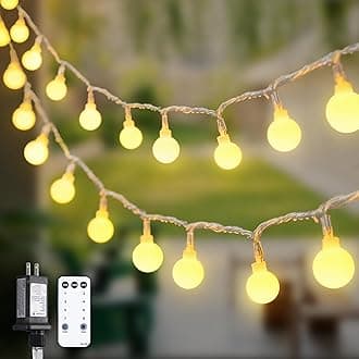 147ft Globe String Lights Outdoor Waterproof, 300 LED Indoor Christmas Lights Plug in with Remote, Hanging Fairy Light for Bedroom Holiday Party Patio Garden Christmas Decorations, Warm White