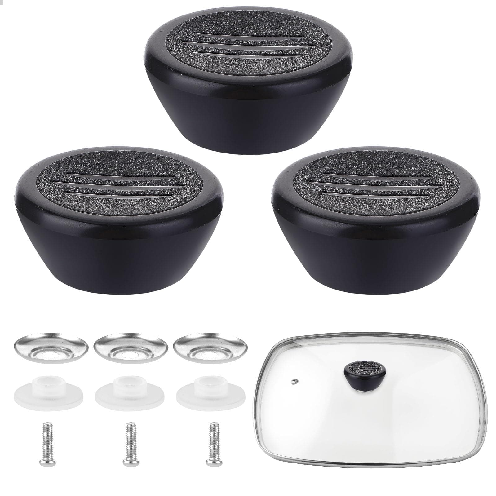 simarro 3 Pcs Pot Lid Knob, Replacement Pan Lid Cover Knobs, Heat Resistant Lids for Cookware Lids Frying Pan, Saucepan Handles Lid Knobs for Cookware with Screw