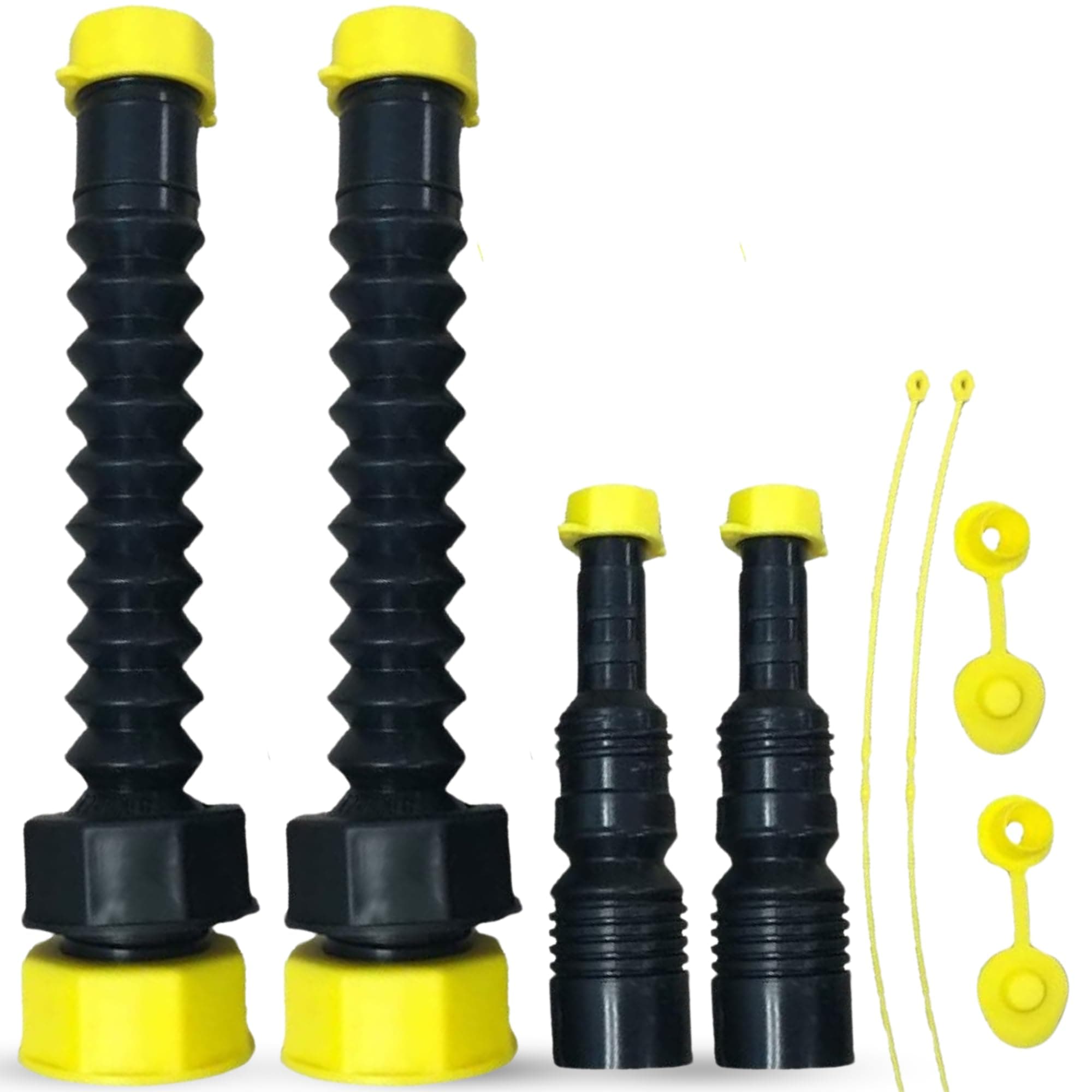 EZ-POUR 2-Pack Deluxe Gas Can 5 Gallon Hi-Flo System - Gas Can Nozzle, Flexible Spout, Vent Kit, Water Jug Update Your Old Jerry Can Spout