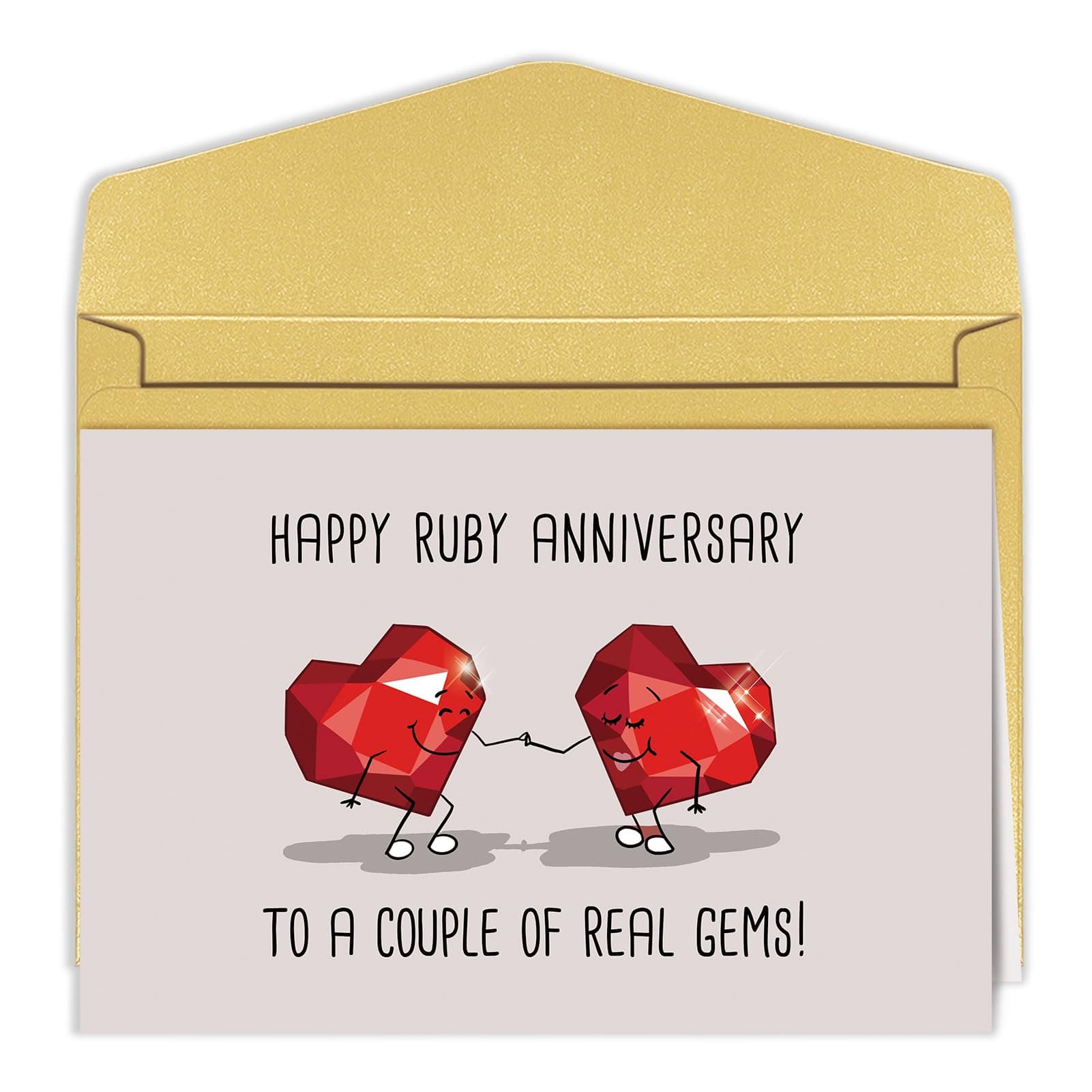 Ruby Anniversary Card for Parents Couple, Happy 40th Wedding Anniversary Card for Friend, Funny 40 Years Wedding Anniversary Card for Grandma Grandpa