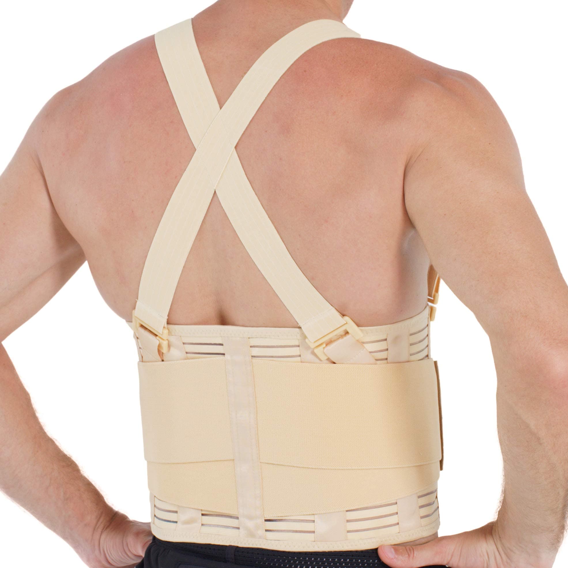 Neotech CareAdjustable Back Support Belt with Removable Braces (Beige, Size XL)
