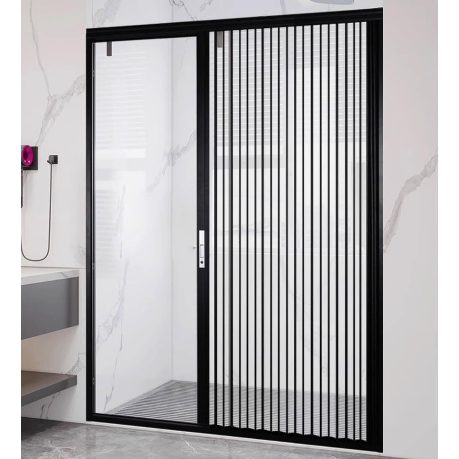 Transparent Crystal Panel Folding Sliding Door, Acrylic Locking Invisible Accordion Doors for Bathroom Toilet Bathroom Partition, Indoor Outdoor Clear Room Divider Door(W 48in/122cm,H 78in/200cm)