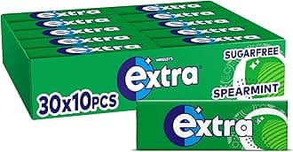 EXTRA Spearmint Sugar Free Chewing Gum 10 Pellets (Pack of 30)