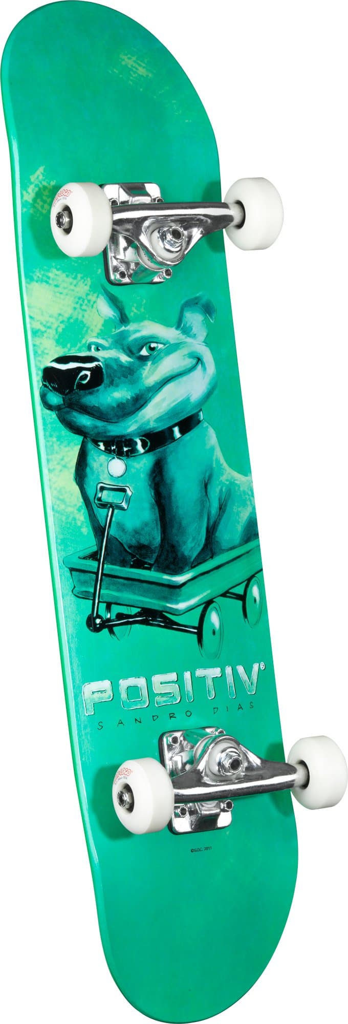 POSITIV Sandro Dias Pit Bull Complete Skateboard (Green, 7.5-Inch)