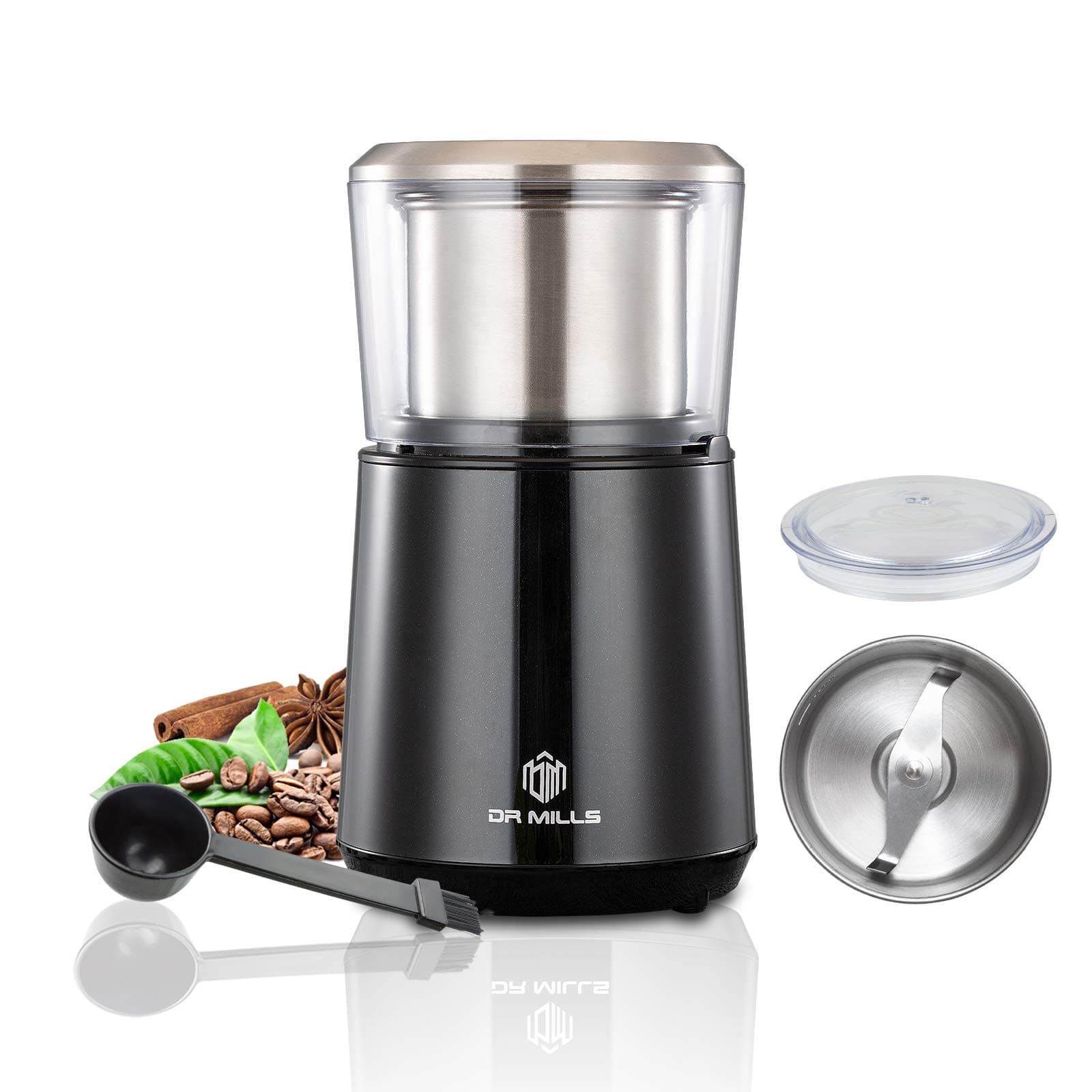 DM-7451 Electric coffee grinder, Dried Spice, nut, herb Grinder, detachable cup, Dishwashable, SUS304 stianlees steel