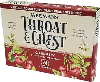 - Cherry Throat & Chest Lozenges Cough Drops – Cough, Sore Throat and Seasonal Distress Soothing Relief – Liquid Drop Shape – 24 Count