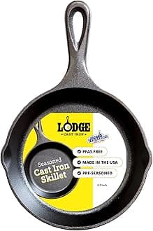 Lodge L3Sk3 Pre-Seasoned Skillet/Frying Pan, Black, 6 1/2 Inch , Round, Cast Iron
