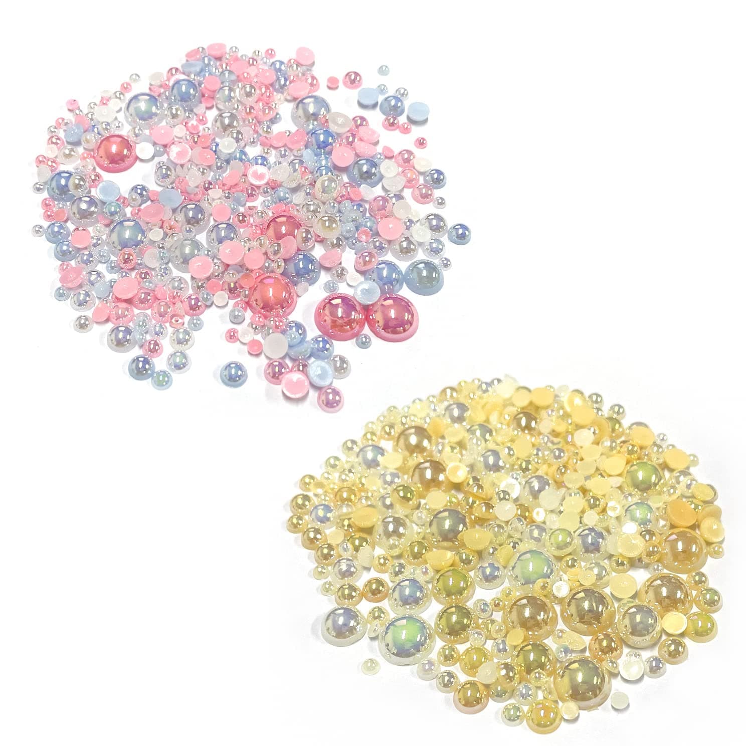 20g Mixed Color Flat Back Pearl Half Round Pearls, Resin Pearl Cabochon Beads, Colorful Half Round Pearls for Jewelry DIY Craft, Nail Art, Home Décor