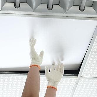 Peelsticktrim 10-Pack White Ceiling Panel 4ft x 2ft (48in x 24in), Waterproof and Fireproof PVC Smooth Drop Ceiling Tile