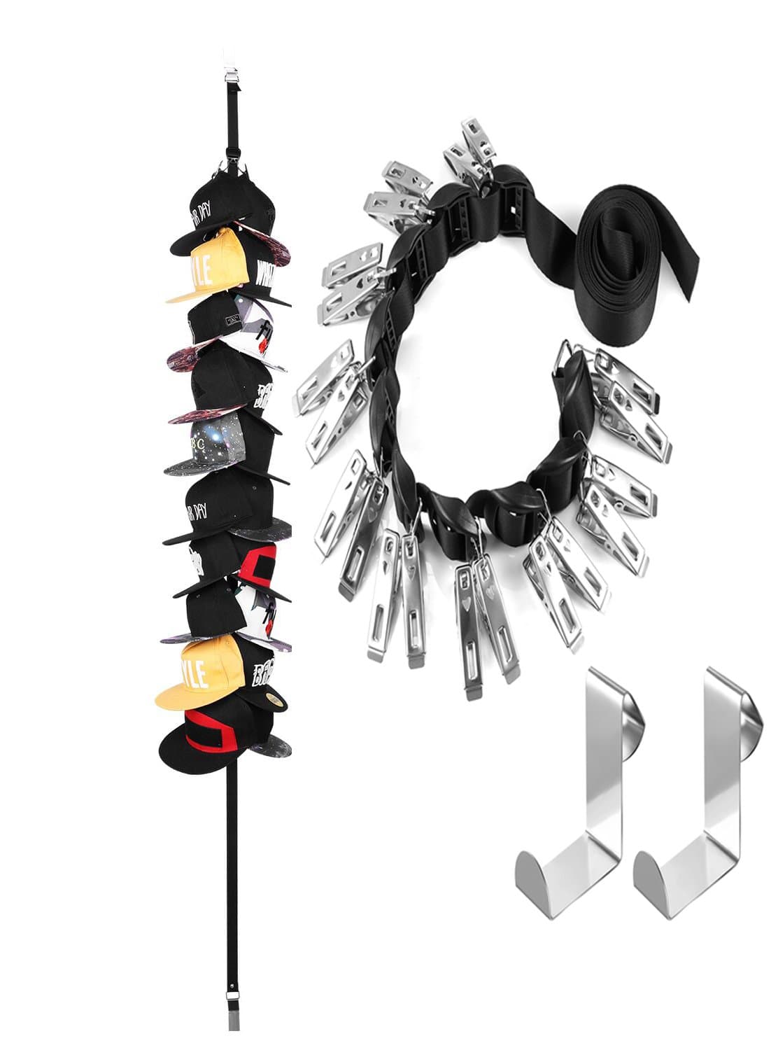 Baseball-Hat-Rack Cap-Holder-Organizer Hanger Storage Over-Door - Each Hold More Than 20 Hats